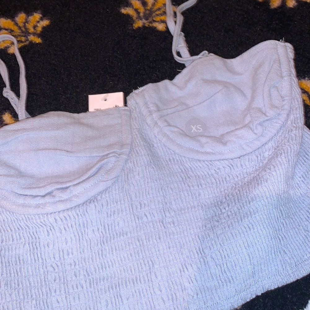 blue corset tank